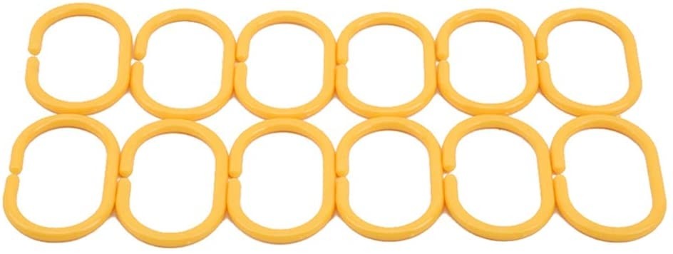 Crochet Rideau Douche en plastique Jaune 12PCS_62d6020299544.jpeg